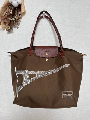 LONGCHAMP tote bag, Paris limited edition, made in France, olive green.