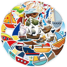 50 Pcs Colorful Stickers for Scrapbook, Laptop, Water Bottles, DIY Craft Supplie