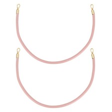 2Pcs Leather Handbag Handles, 60cm PU Shoulder Bag Straps Pink, Gold 