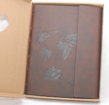 ZEEYUAN Travel Album Leather Scrapook, Sketch, Notes, Photo , World Map - New