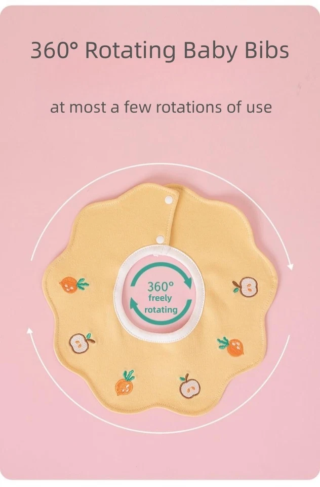 Baberos de bebé 100 % algodón para niñas niños, baberos babeos bebé (6 paquetes) Foto 4 de 4