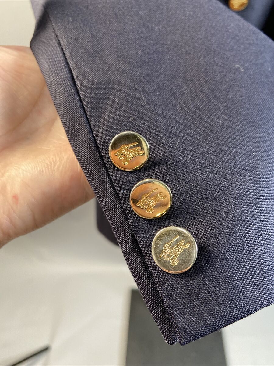 G491/ヴィンテージ BURBERRY ダブルジャケット コート 紺 DUNFORD】ウールカシミヤビーバーステンカラーコート(コート