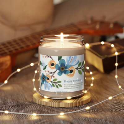 Happy Birthday Inspirational Blessed Scented Soy Candle Birthday Candle  Gift