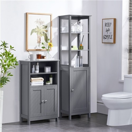 Mueble Columna de Baño Gris Armario para Baño Gabinete Mueble Auxiliar Baño - Imagen 2 de 11