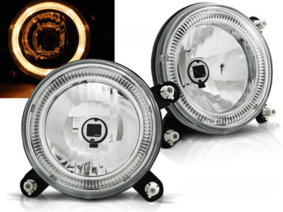 HEADLIGHTS LPVW72 FOR VW GOLF 1 GOLF 2 ANGEL EYES INTERNAL CHROME LHD