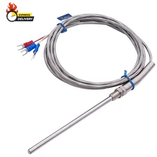Stainless Steel PT100 RTD Thermistor Temperature Sensor Probe,100Mm / 4" Long Pr