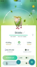 Pokemon Shiny Skiddo -TRA'DE 1 mill Dust Unregistered Shiny Skiddo- Description