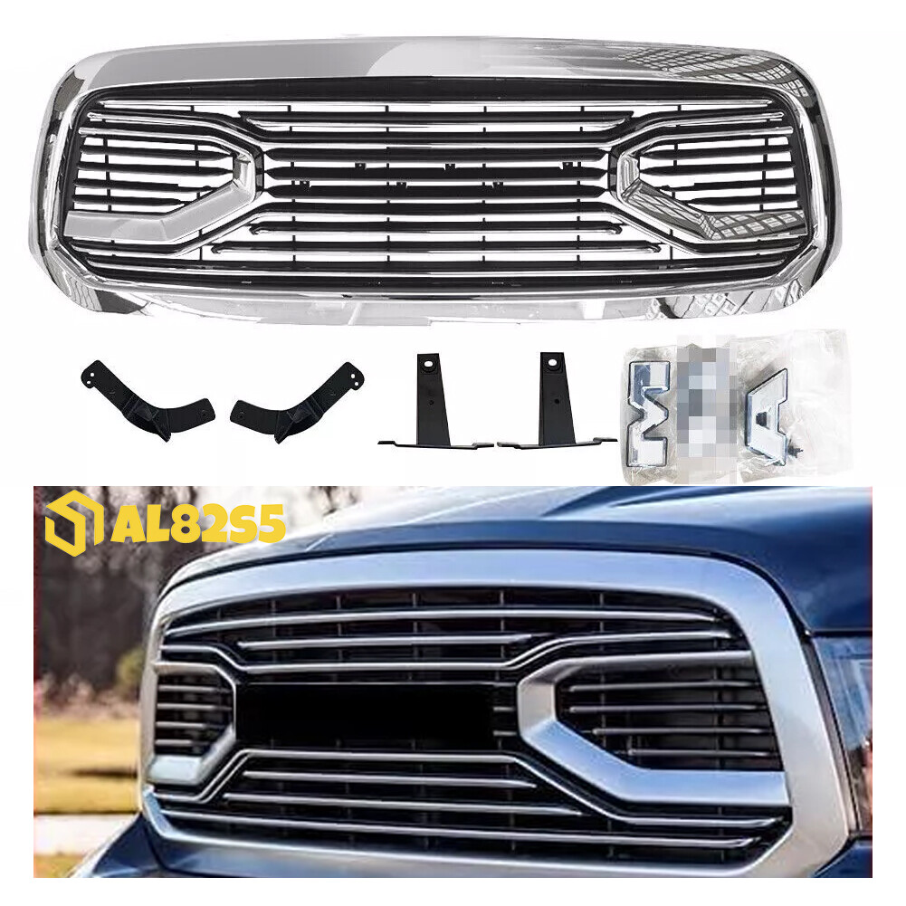 Chrome Front Upper Bumper Grille For 2015-2017 Ford F-150 - Horizontal Billet Style 14 thumbnail image