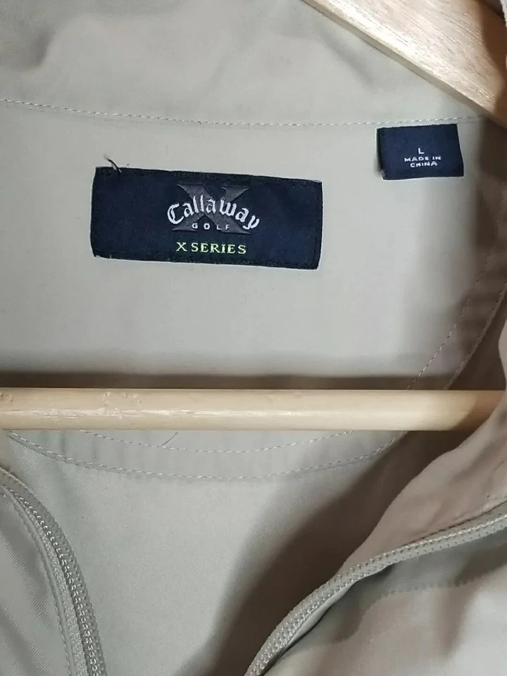 Camisa Callaway Golf Serie X Para Hombre Talla L Crema Suave 1/4 Cremallera Botón Poliéster Foto 3 de 4