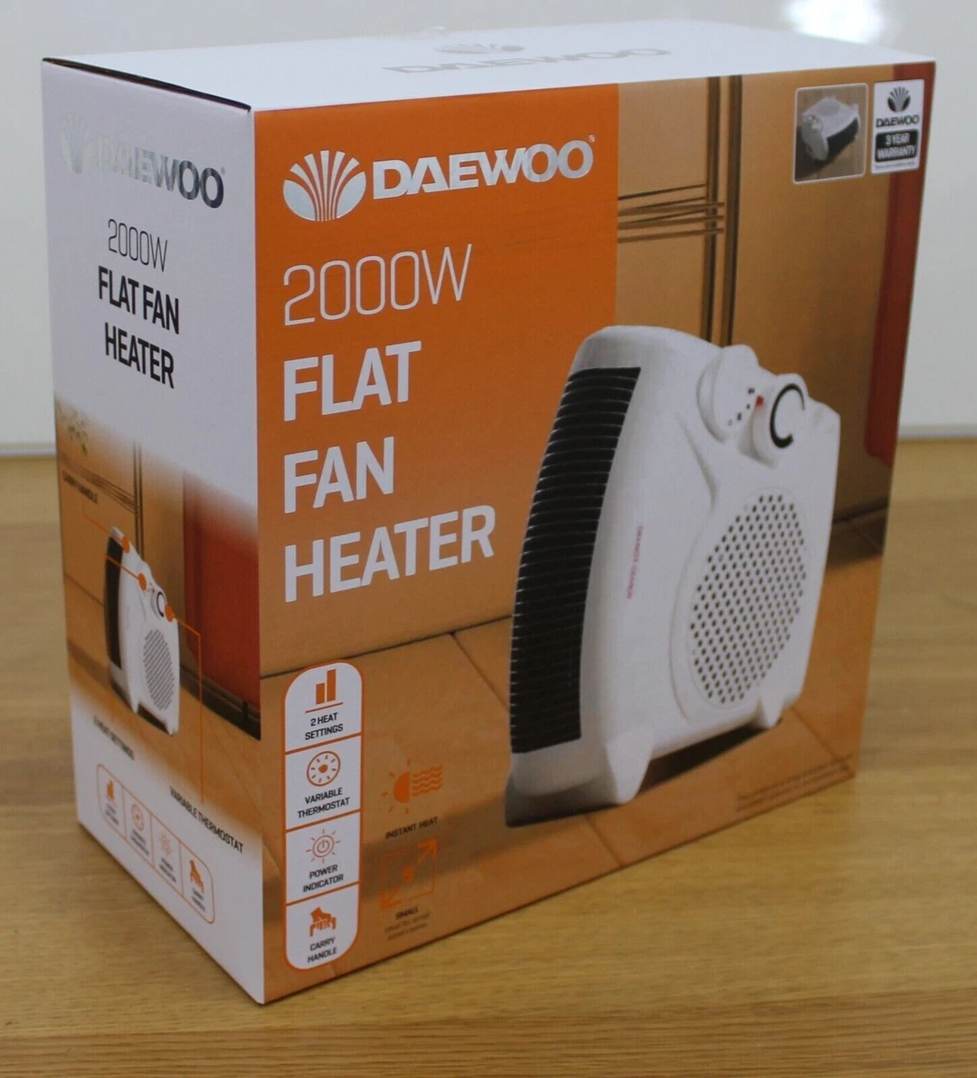 DAEWOO® Electric Fan Heater 2000W Small Portable Home Office Hot Warm Cool  Air 5057726143745 | eBay