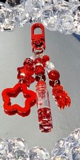 Beautiful red keychain, backpack charm,key car holder