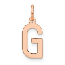 14K Rose Gold Letter G Initial Pendant