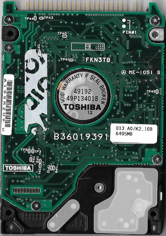 Toshiba MK6412MAT HDD2136 C ZF01 T 6.4GB 2.5