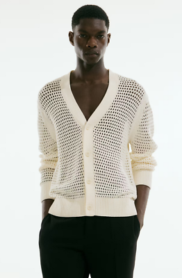 H&M Regular-Fit Hole-Knit Cardigan For Men (Cream) | eBay H&M Regular-Fit Hole-Knit Cardigan For Men (Cream) | eBay