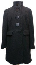 Womens Chadwicks 100% Wool Coat Dark Gray Black Size 8p Winter Jacket Pockets