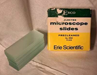 SYBRON ERIE SCIENTIFIC CO MICROSCOPE SLIDES PARTIAL BOX No. 2950 PLAIN 1MM THICK