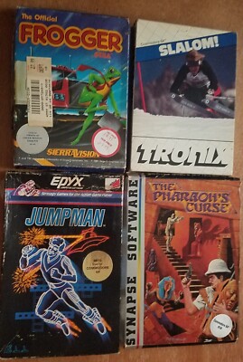4 New Old Stock Commodore 64 Disk Games Not Sealed Jumpman, Frogger Slalom! Etc