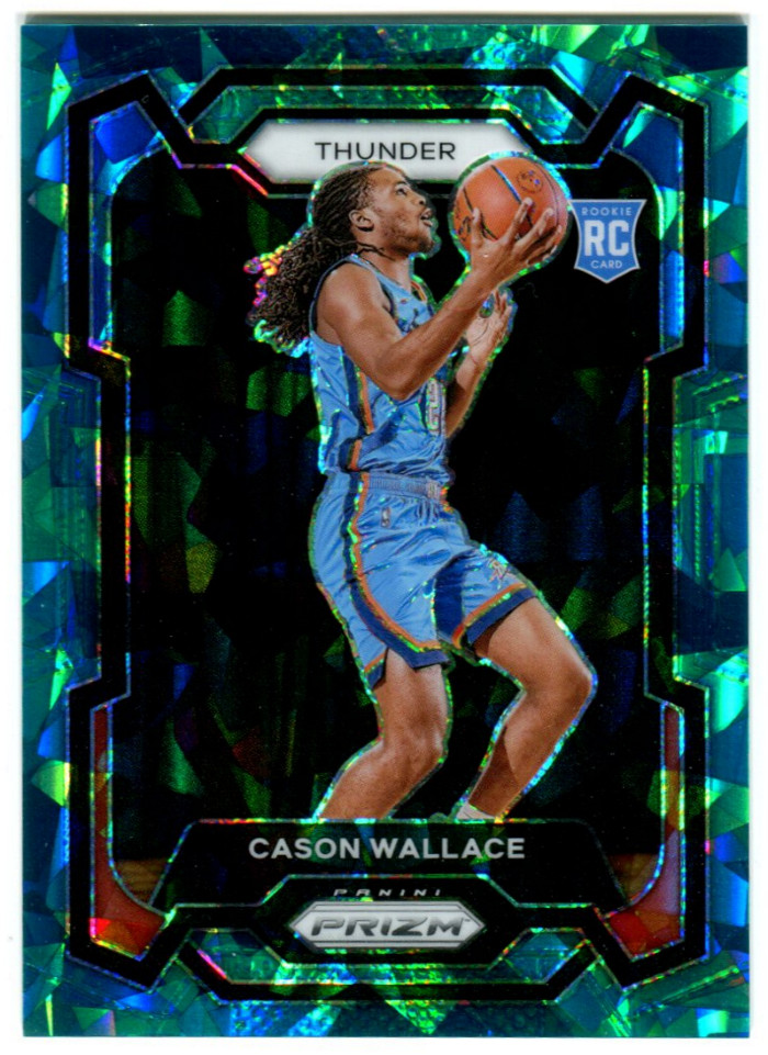 2023-24 Prizm #139 Cason Wallace Teal Cracked Ice Prizm Rookie 181/225 Thunder