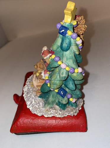 Christmas Tree Toys Child Resin & Cast Iron Base Stocking Holder Mantel Hanger - Picture 4 of 5