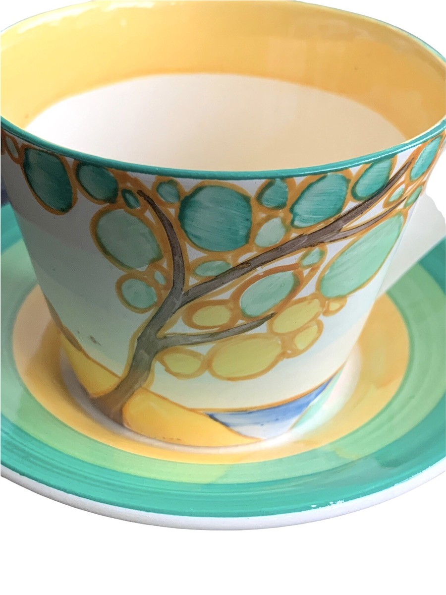 Clarice Cliff Cup and Saucer Conical Handle | eBay