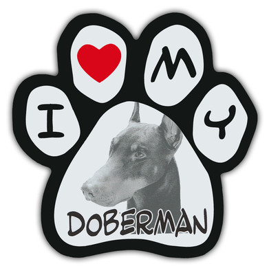 Picture Paws | Dog Paw Shaped Magnets: I LOVE MY DOBERMAN (PINSCHER) | Cars