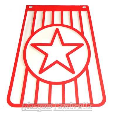 Mod / Scooterist 60s Style Italian RED & WHITE STAR LONG MUDFLAP