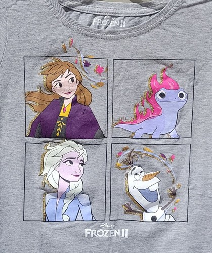 Disney Frozen Girls' Size XL 14/16 Heather Gray Frozen Friends Short Sleeve Tee - Picture 3 of 6
