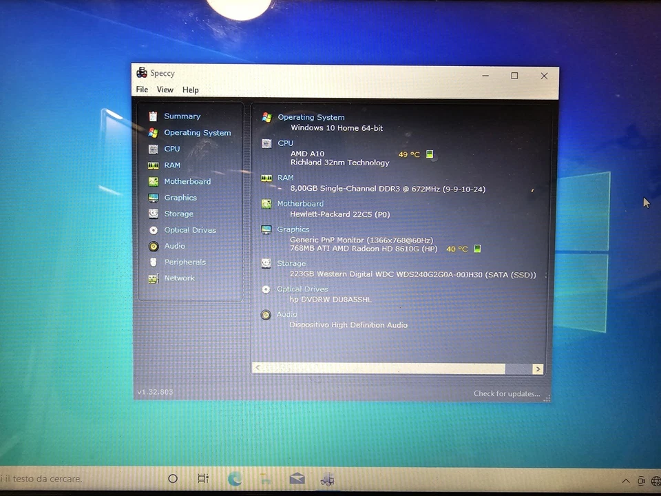 Notebook HP 15-p105nl 8gb ram amd a10   ssd 240gb win 10 (5) - Immagine 2 di 4