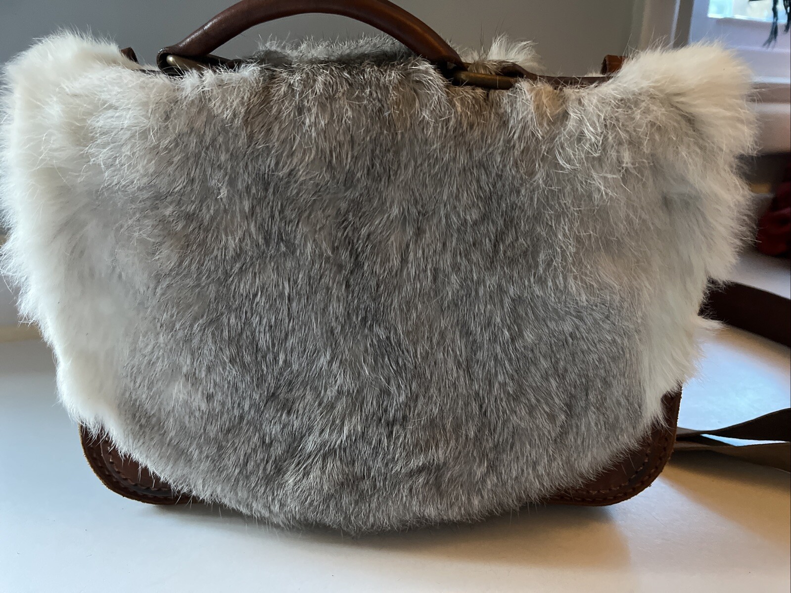 Genuine Rabbit Hide And Leather Purse | eBay