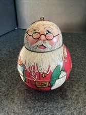 Vtg 1991 Hallmark Santa  Twist Off Top Metal Ornament( Free Stands Also)