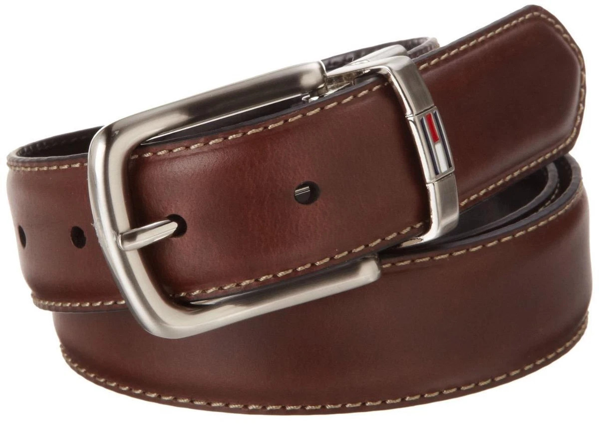 NEW TOMMY HILFIGER MEN S PREMIUM REVERSIBLE BELT BROWN BLACK eBay