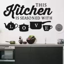 Kitchen Wall Stickers THIS KITCHEN IS SEASONED WITH LOVE Quotes Wall Stickers