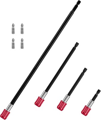 4Pcs Drill Extension 1/4'' Hex Quick Release Bit Holder 12'' 6'' 4'' 2''+4Pcs PH2 Bit
