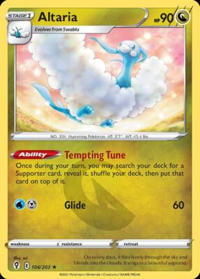 Pokemon Altaria (106/239) Evolving Skies LP REVERSE HOLO