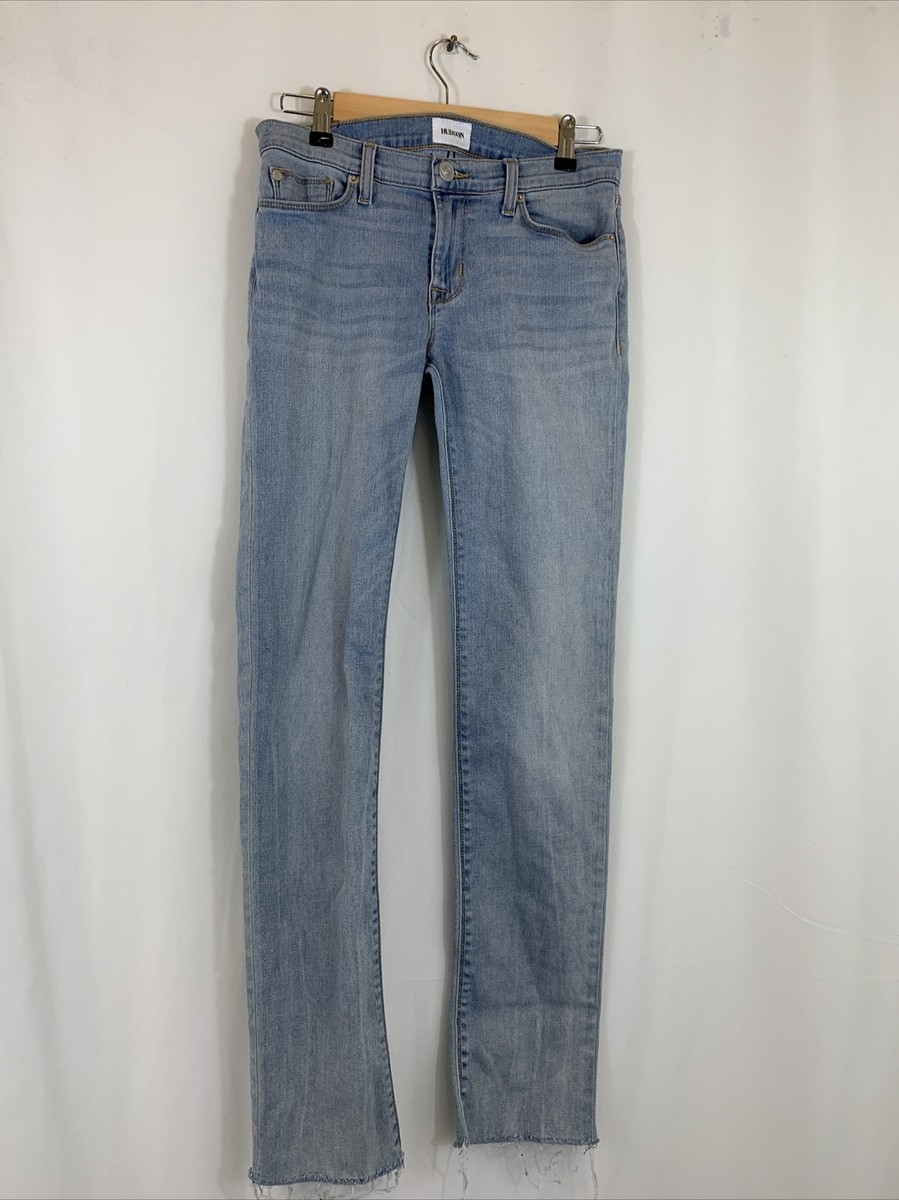 Hudson Womens Size 27 Light Wash Tally Deep Cuff Crop Skinny Blue Denim  Jeans