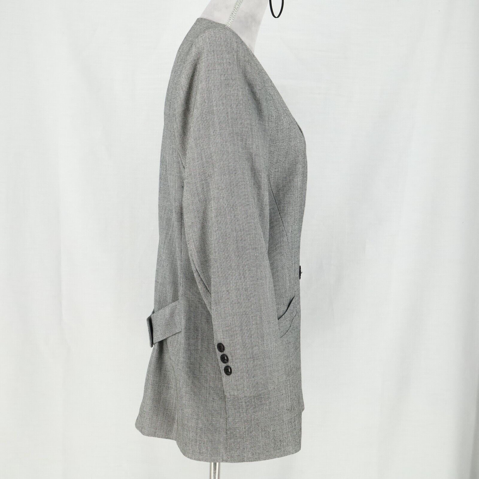 Kasper Gray Tweed Double Breasted Jacket Size 10P… - image 7