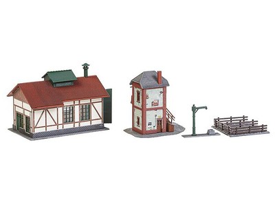 Faller 222108 - Set Nebenbahnlokschuppen mit Blockstelle - Spur N - NEU
