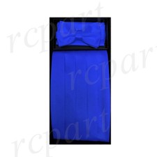 New Men's solid Polyester Cummerbund  Bowtie Set Formal Wedding Prom Royal blue