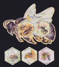 ST MALAYSIA 2019 HONEY BEES HEXAGON SHAPED STAMPS & MS MNH
