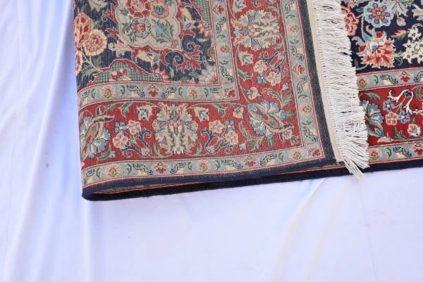 Authentic Oriental Floral Wool  Pakistan 4' 0" x 6' 0" Red Hand Knotted - Image 4 of 4