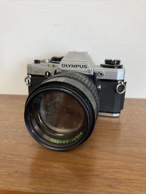 Alte Olympus OM 10 Kamera Camera Lens Makinon 1:2.8 F= 135 mm Old Vintage K3