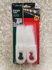 SHINGLE 25 TABS Vintage Lites Up Clear For C-7 & C-9 Outdoor lights SEALED!