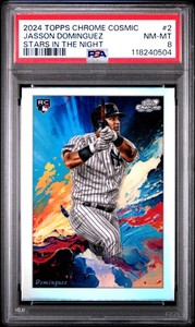 2024 Topps Chrome Cosmic Stars In The Night #2 Jasson Dominguez PSA 8