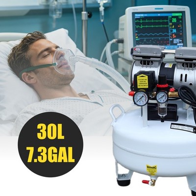 30L Oil-Free Dental Air Compressor Silent 115 PSI Air Pump for Dental Chair