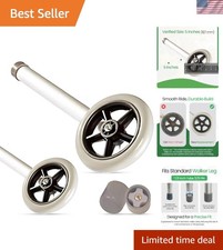Durable 5-Inch Walker Wheels Replacement Plus Ski Glides   Easy Installation