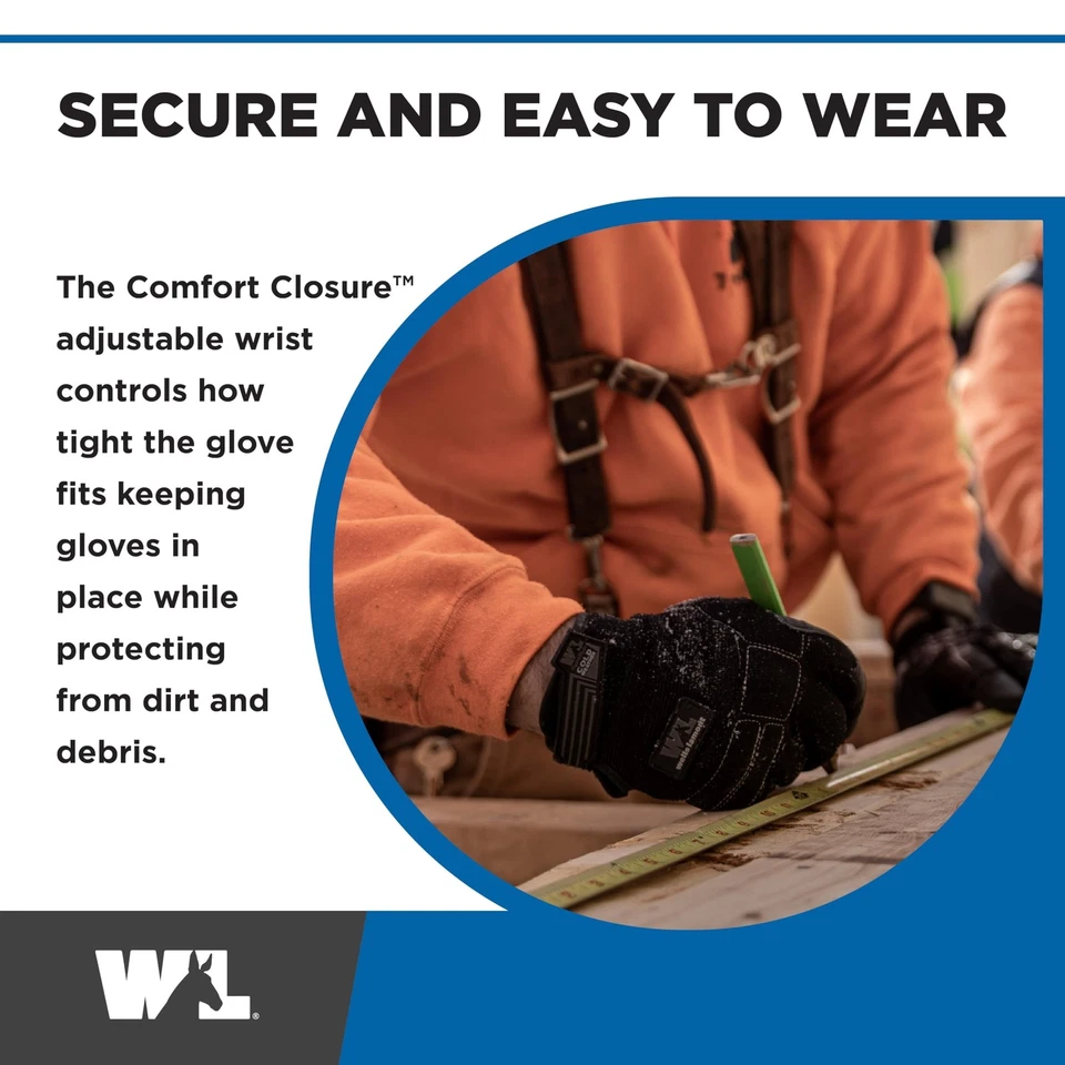 Luvas de trabalho Wells Lamont FX3 masculinas couro HydraHyde palma inverno, grandes (7854... - Imagem 4 de 4