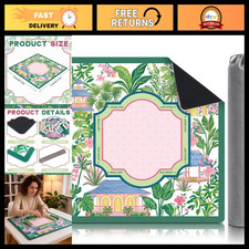 Tropical Palm Mahjong Mat with Carrying Bag - Portable, Rolled Design for Easy T