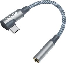 Right Angle USB C to 3.5mm Audio Adapter Headphone Jack USBc 3.5 mm Cable Aux...