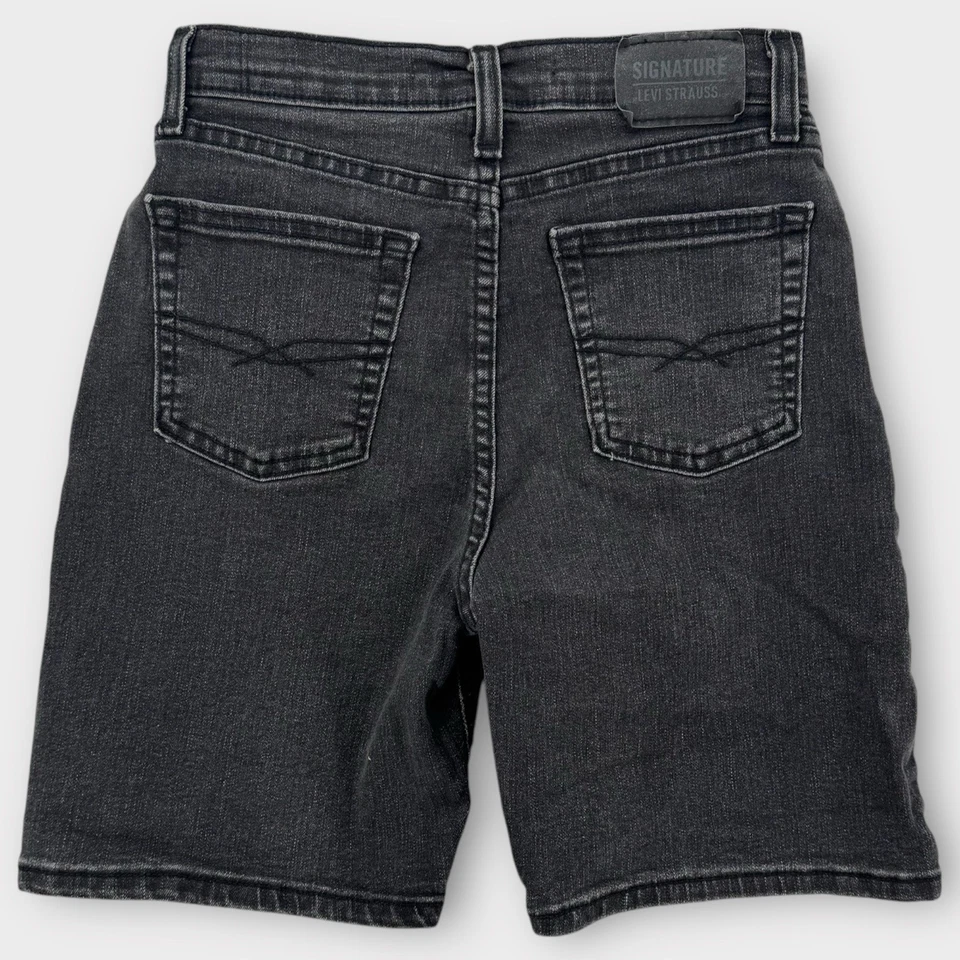 Pantalones Cortos Levi’s Signature Niños 12 Regular Sueltos Calce Patín Negro Denim Y2K Foto 2 de 4