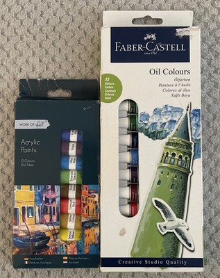 Faber-Castell Creative Studio Ölfarben 12ml Starterset + 10 Acrylfarben